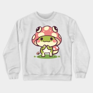 Frog with Red Mushroom Hat Crewneck Sweatshirt